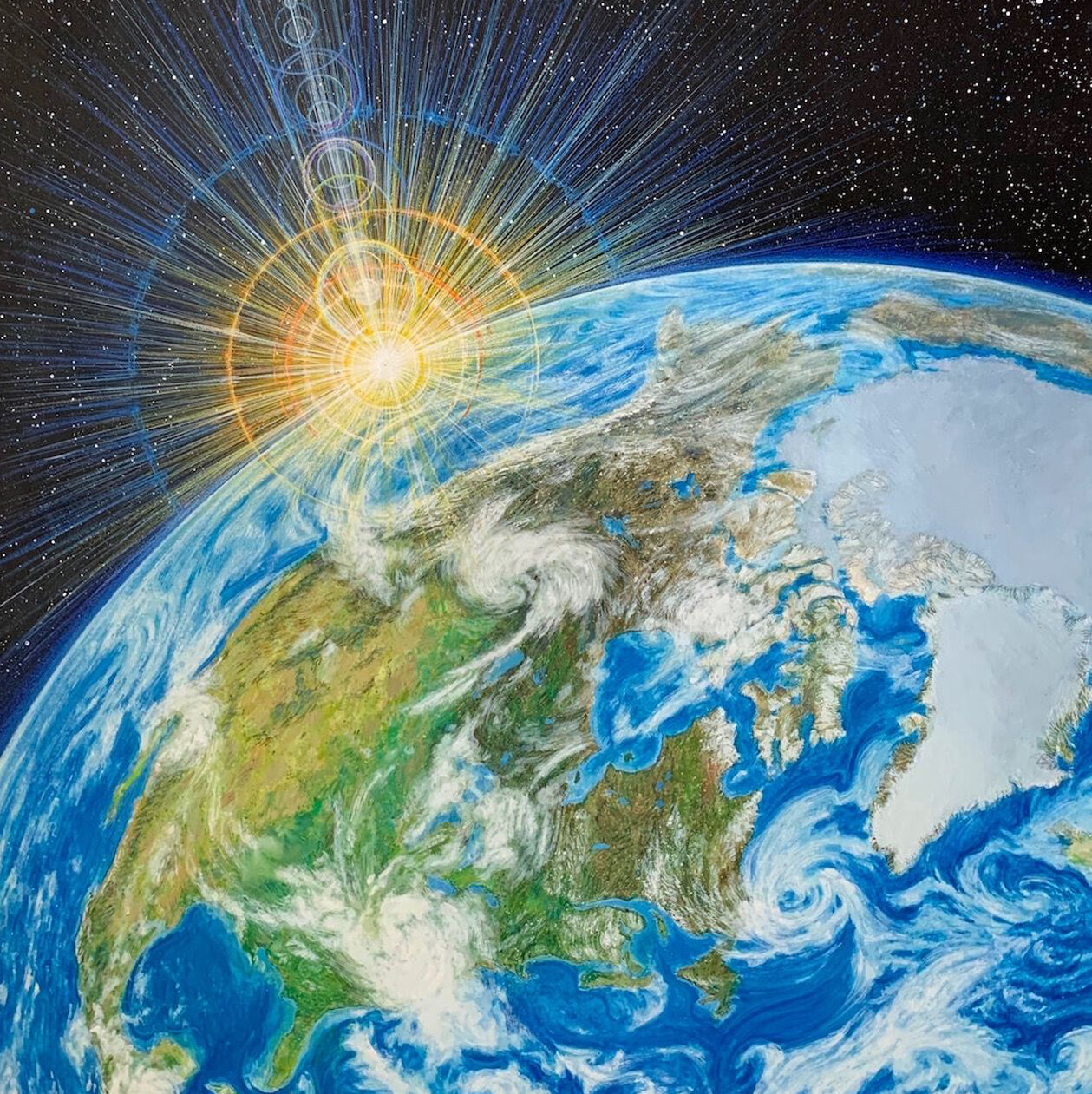 Artistically rendered photo of earth